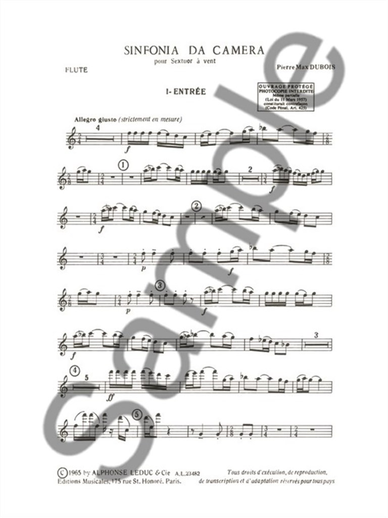 Sinfonia da Camera, for Wind Sextet